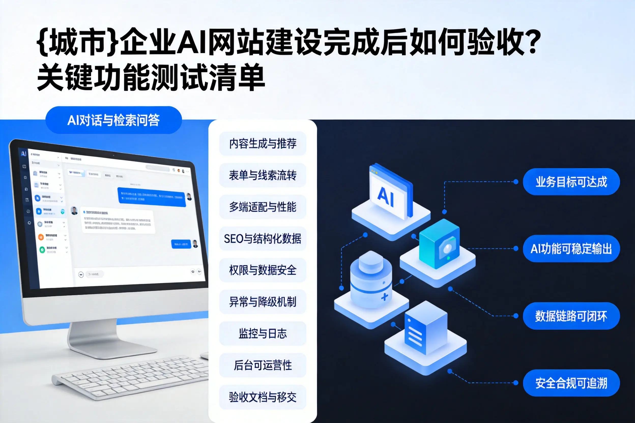 日喀则企业AI网站建设完成后如何验收？关键功能测试清单