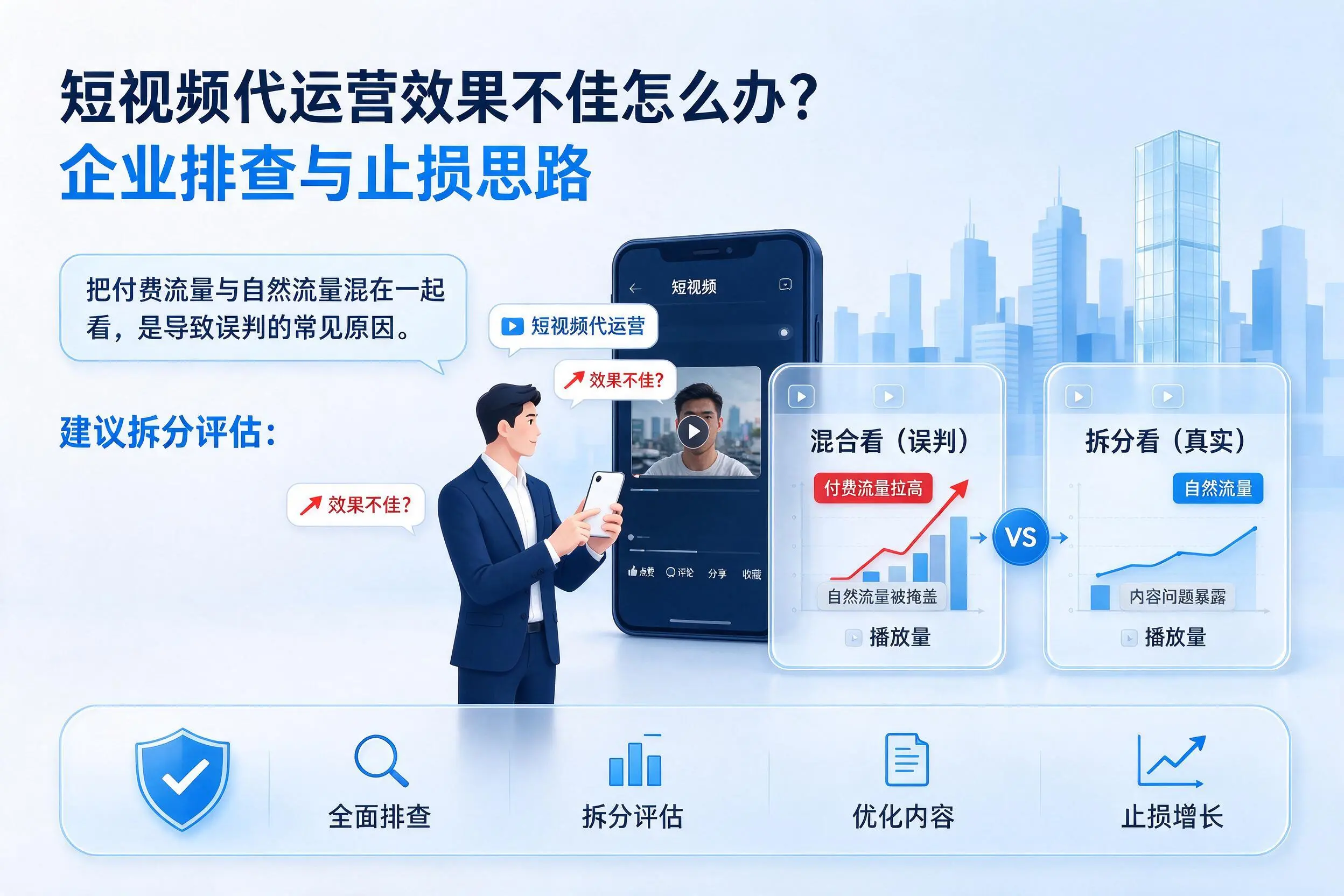短视频代运营效果不佳怎么办?日喀则企业排查与止损思路