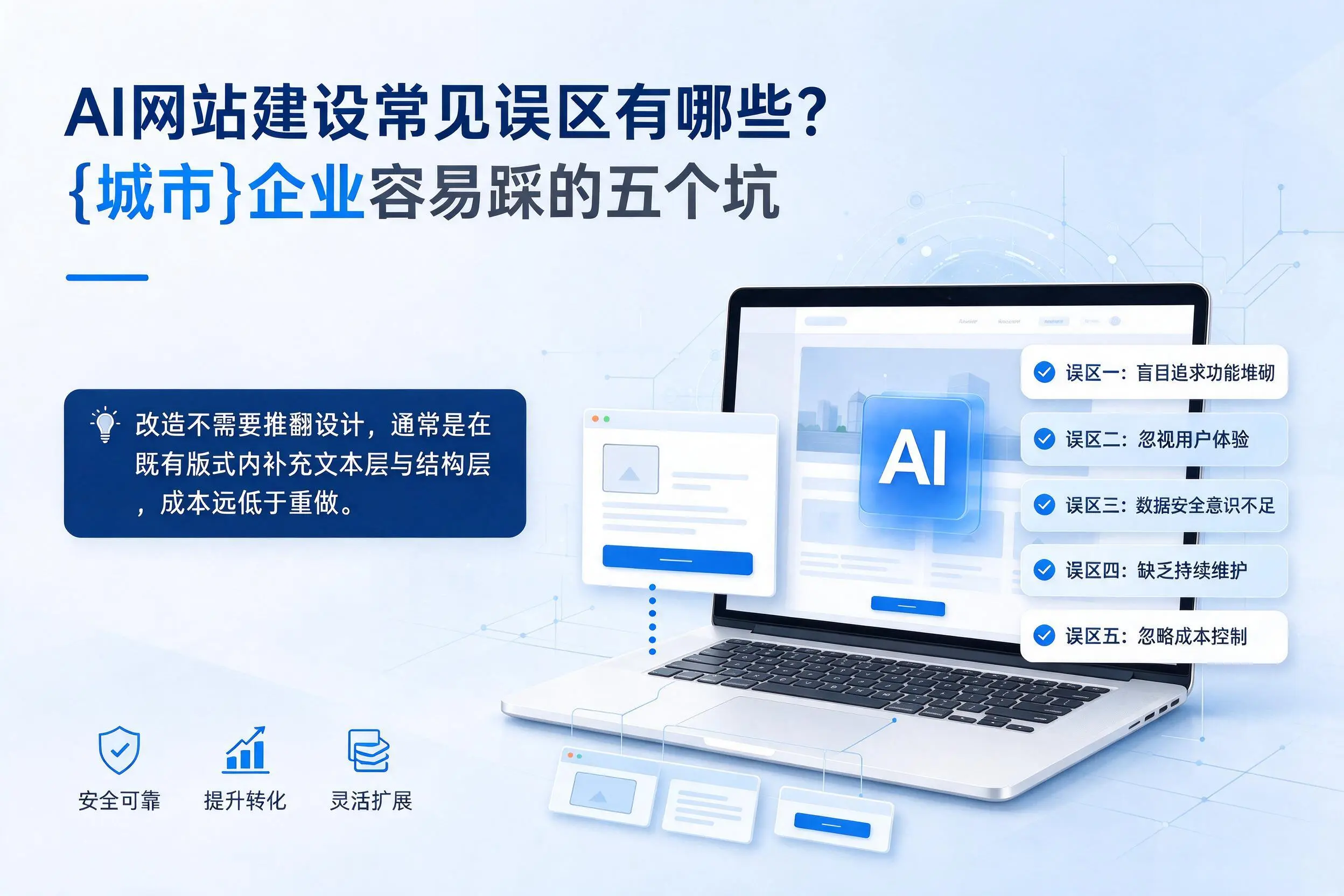 AI网站建设常见误区有哪些？日喀则企业容易踩的五个坑