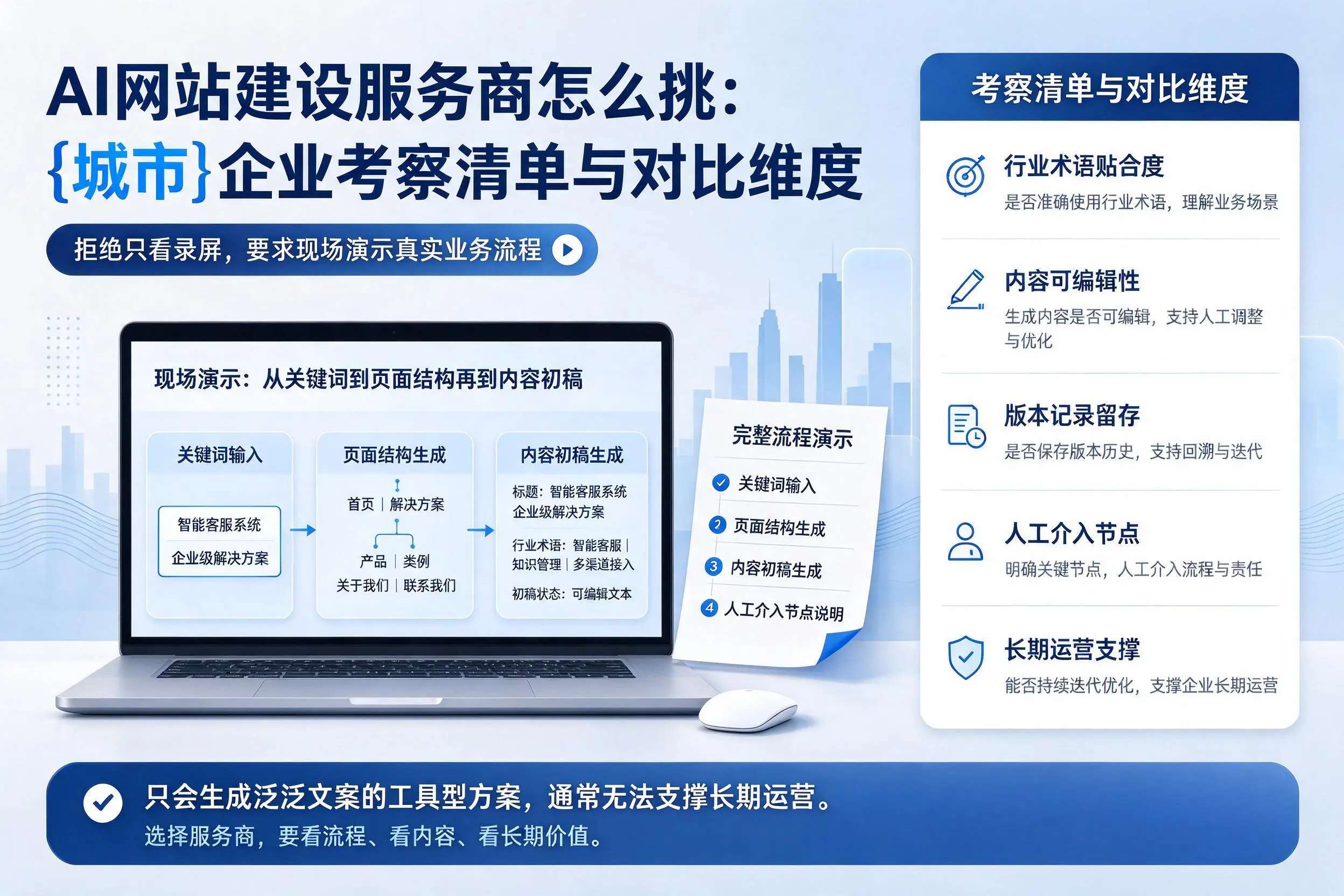 AI网站建设服务商怎么挑:日喀则企业考察清单与对比维度